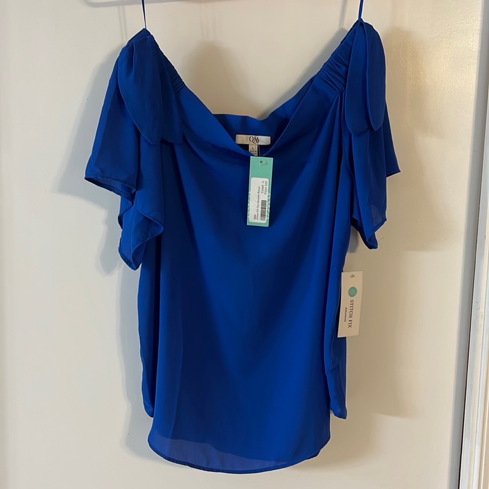 Q&A off shoulder cobalt blue ladies top